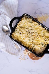 Gratin Crozet champignon et poireau